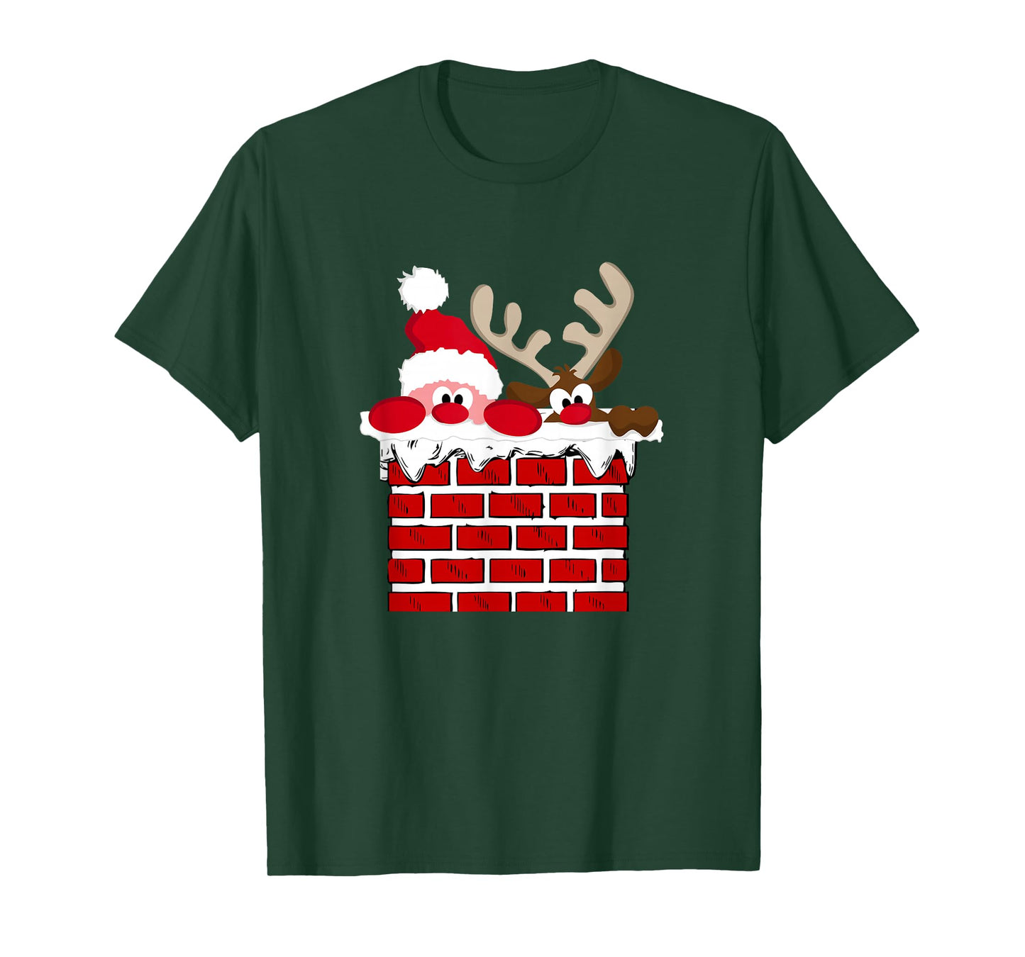 Santa Claus and Reindeer Merry Christmas T-Shirt