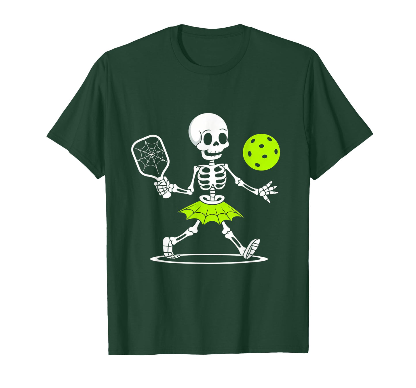 Spooky Pickleball Halloween Skeleton Women T-Shirt