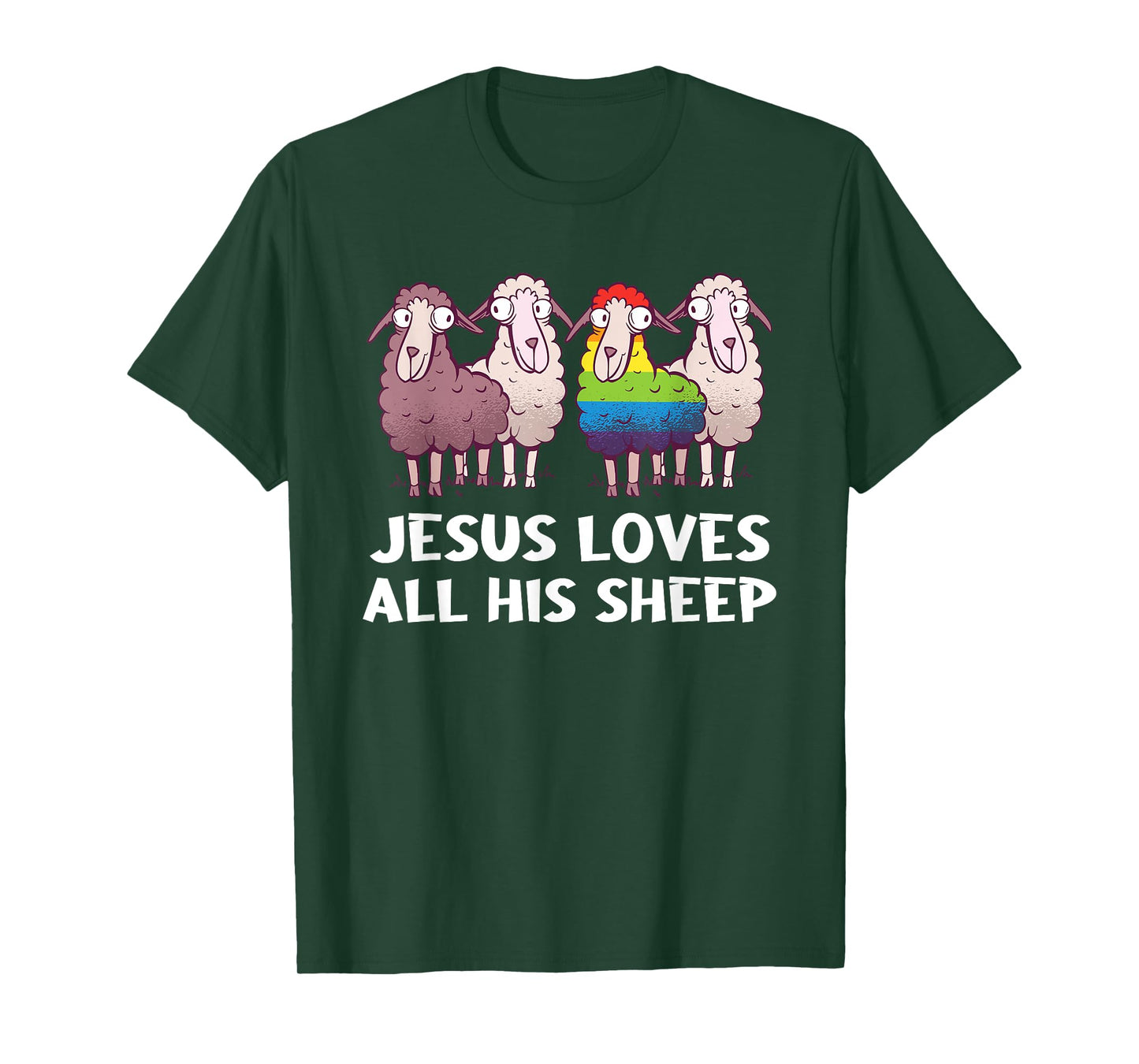 Lgbt Jesus Loves All His Sheep Christianity Gay T-Shirt