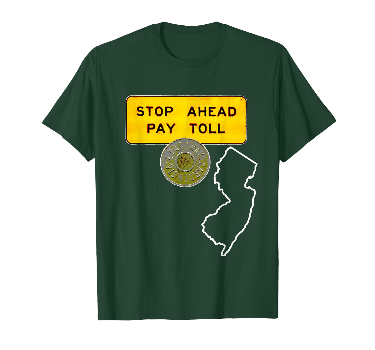 New Jersey Garden State Parkway Vintage Token Toll Sign T-Shirt