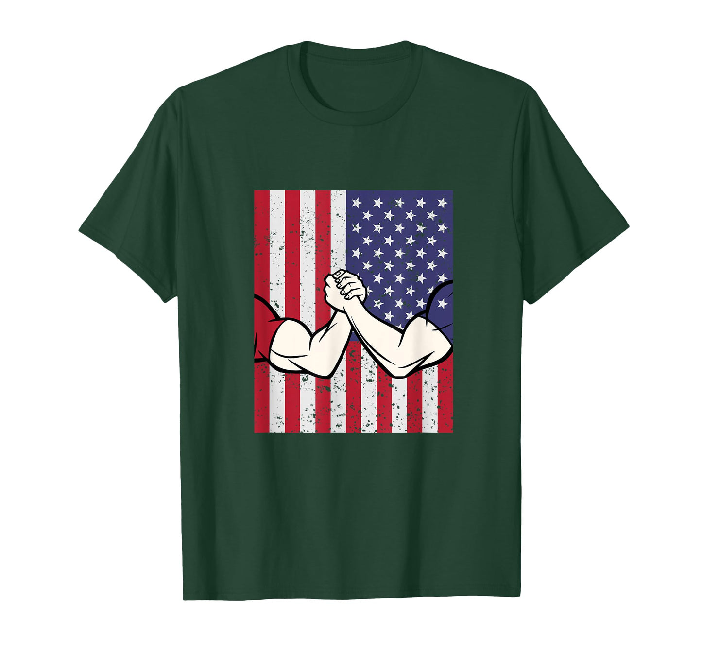 Arm Wrestling Shirt Patriotic Gifts Flag T-Shirt