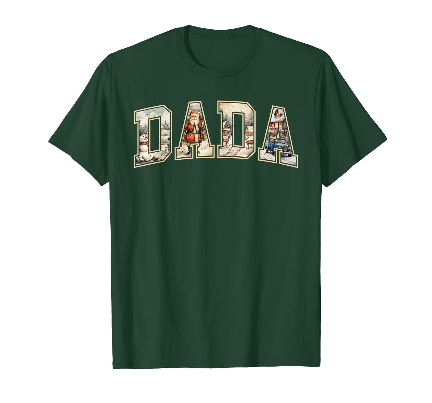 Dada Christmas Vintage Xmas Dad Family Matching Pajamas T-Shirt