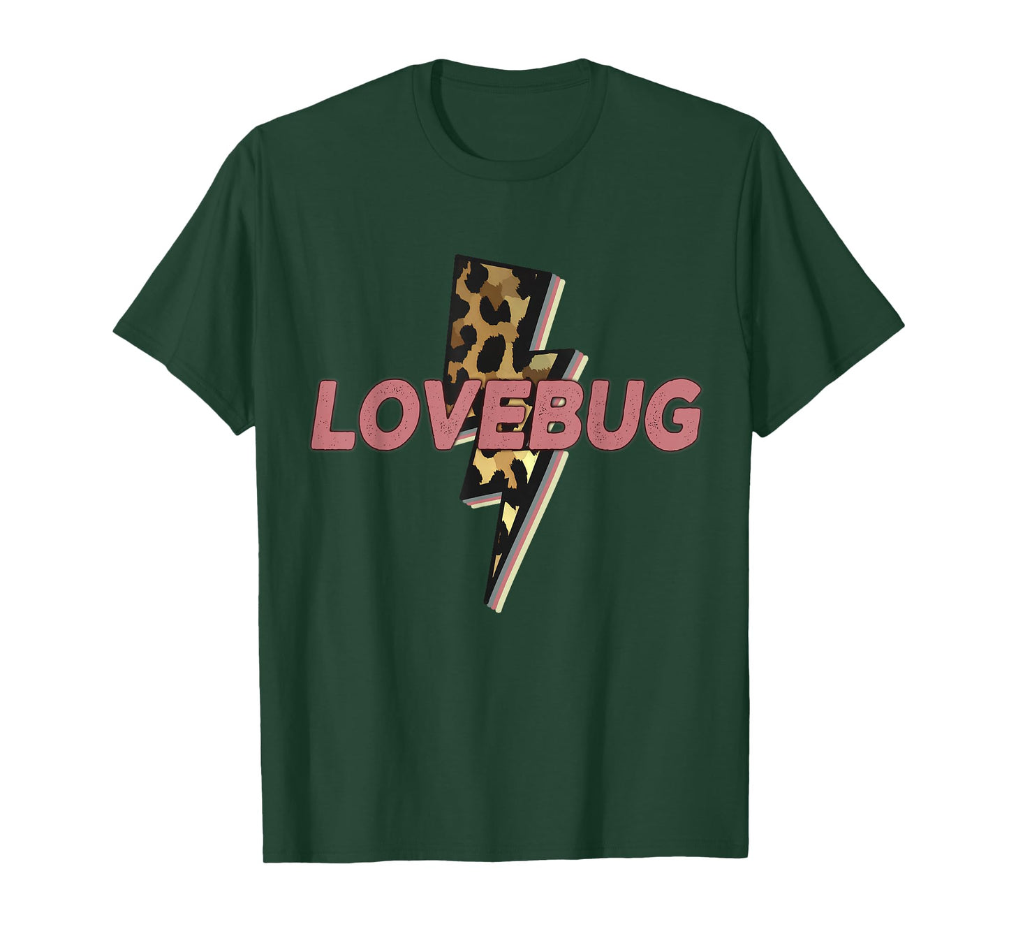 Lovebug Leopard Wife Gf Bolt Thunder Vintage Distressed T-Shirt