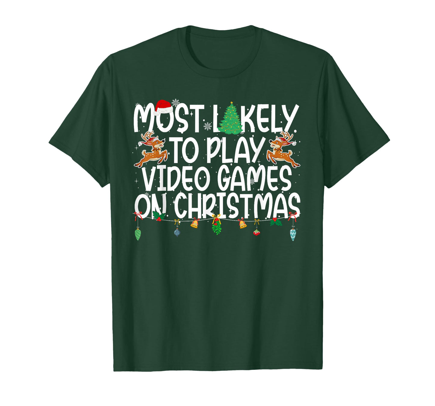 Family Xmas Most Likely to Play Video Games On Christmas T-Shirt