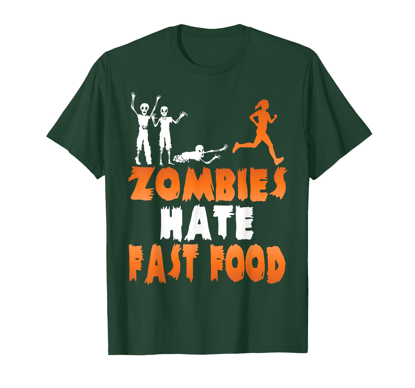 Zombies Hate Fast Food Funny Halloween Running T-Shirt
