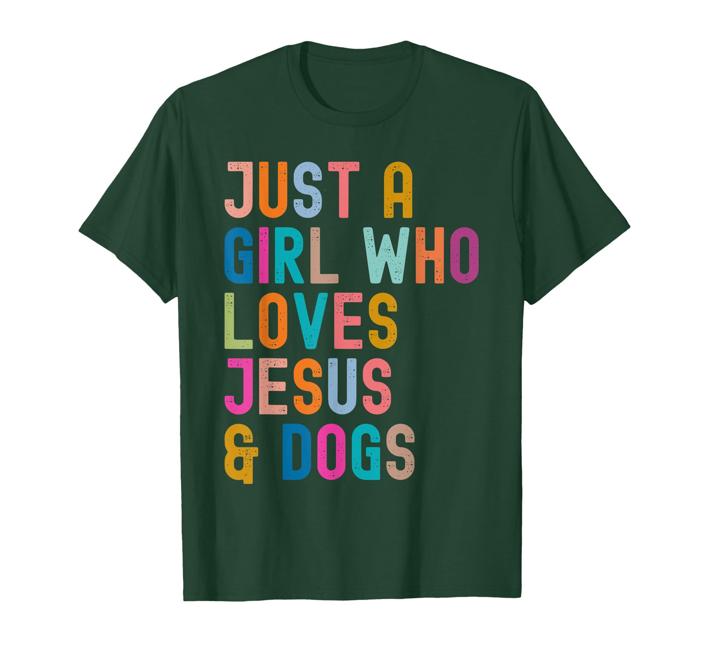 Just a Girl Who Loves Jesus and Dogs Christian Dog Lover T-Shirt