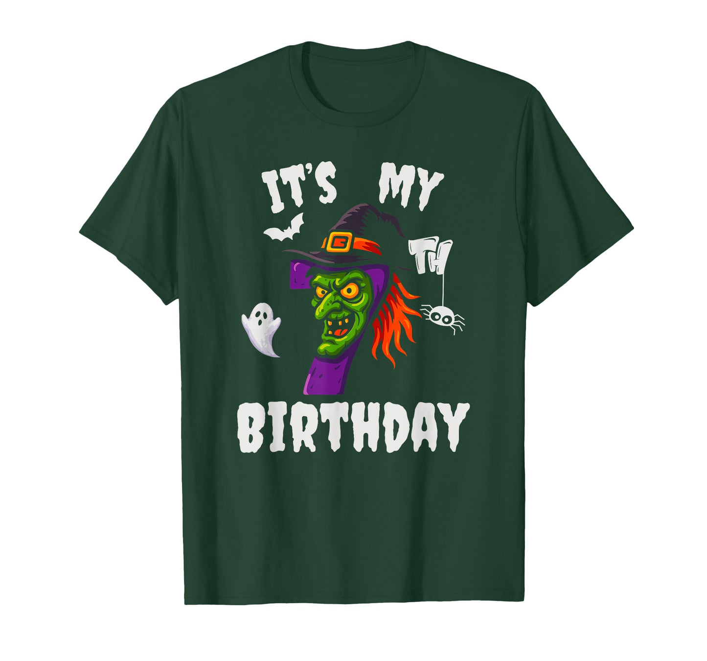 It’s My 7th Birthday Halloween Scary Witch Boys Girls Kids T-Shirt