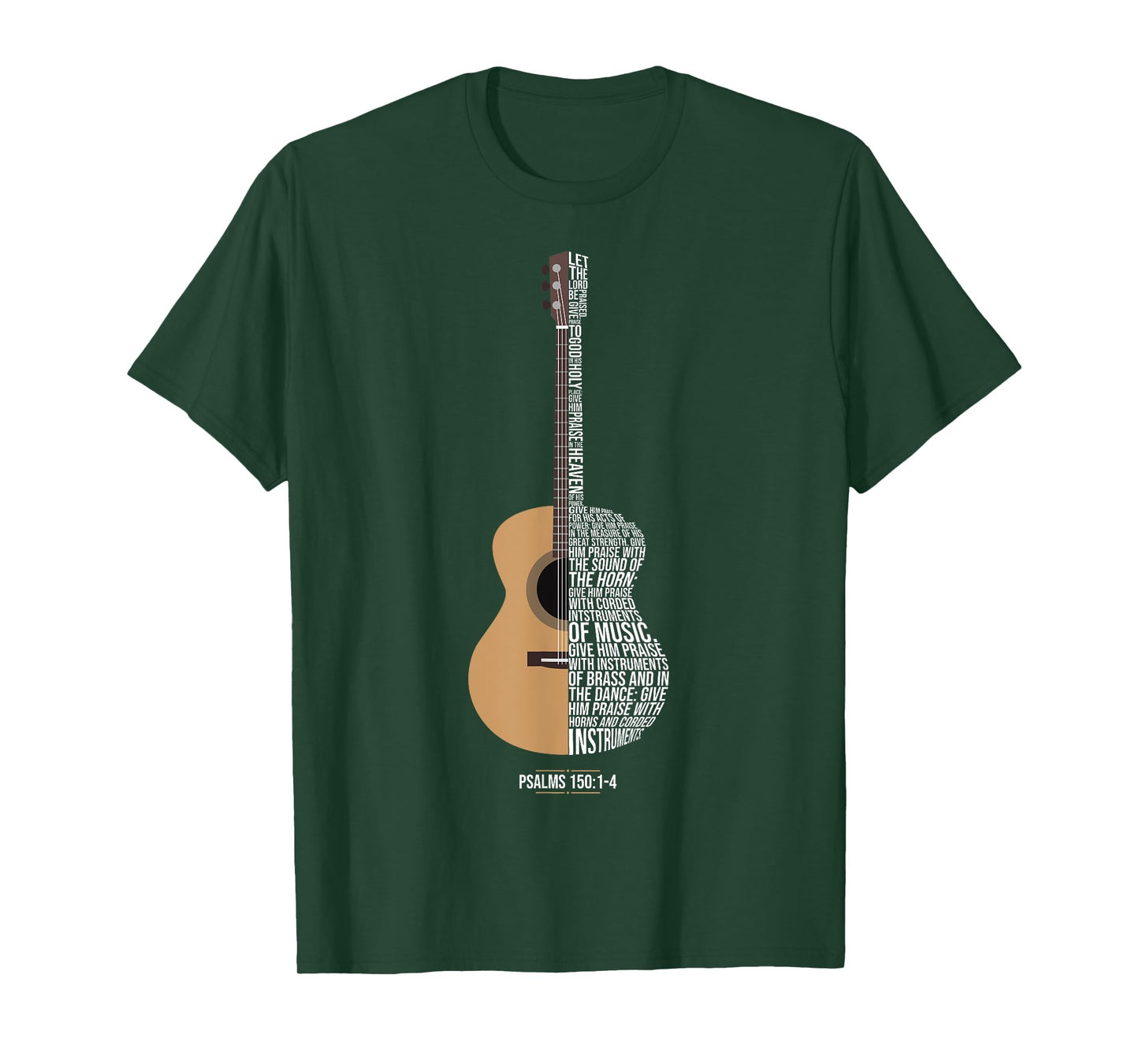 Praise Him With The Strings Psalm 150 Acoustic Guitar Player T-Shirt
