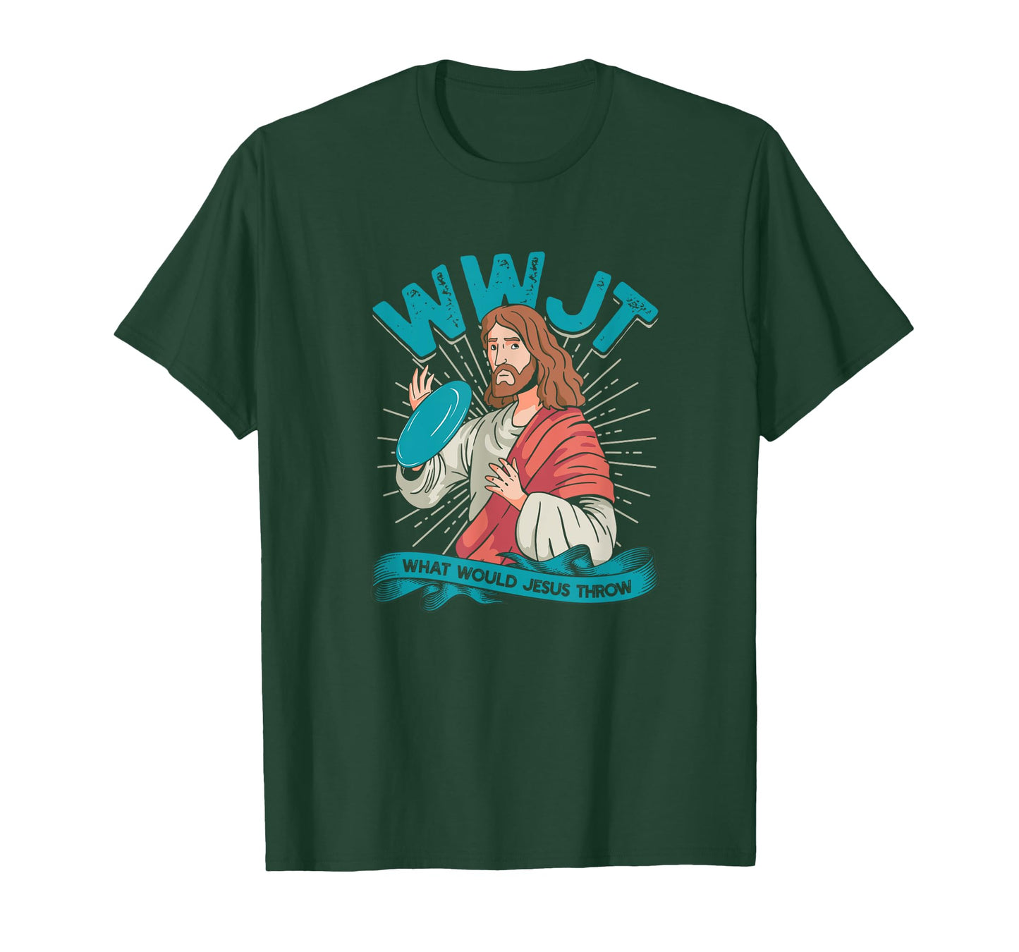 WWJT What would Jesus throw - Frisbee disc golf sport T-Shirt