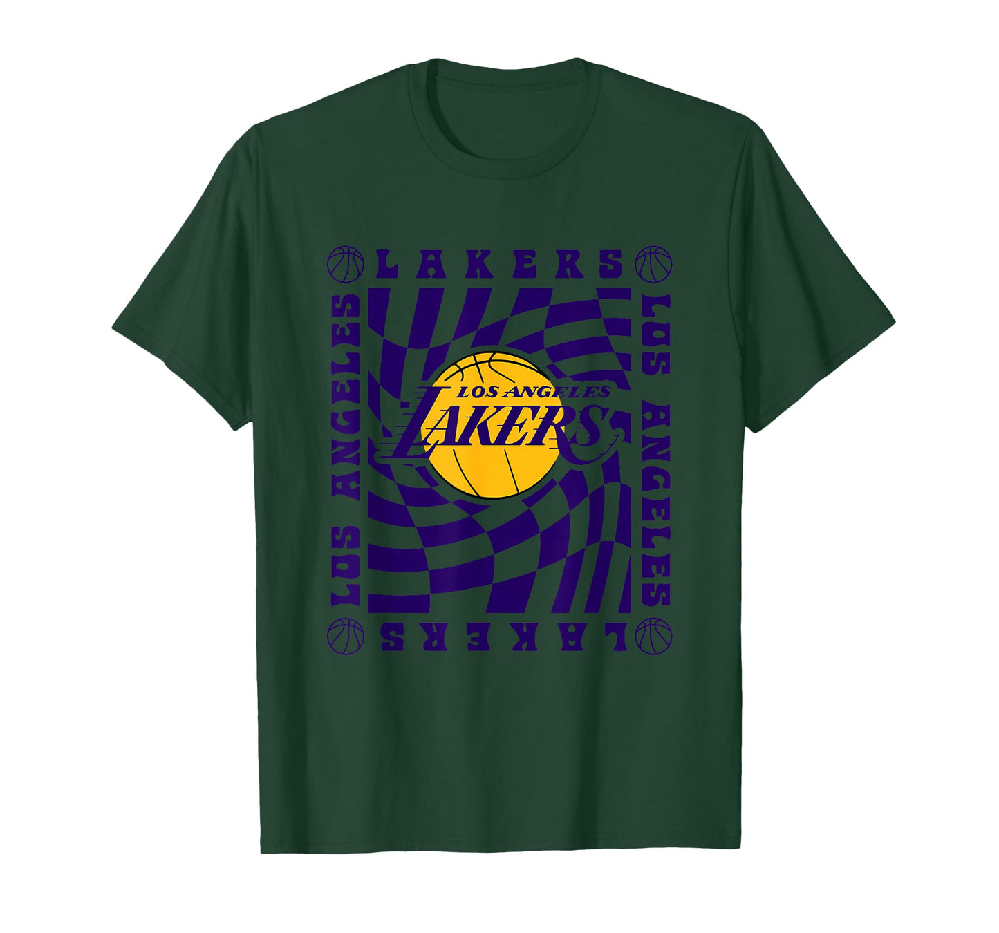 NBA Los Angeles Lakers Retro Checkerboard Wave T-Shirt