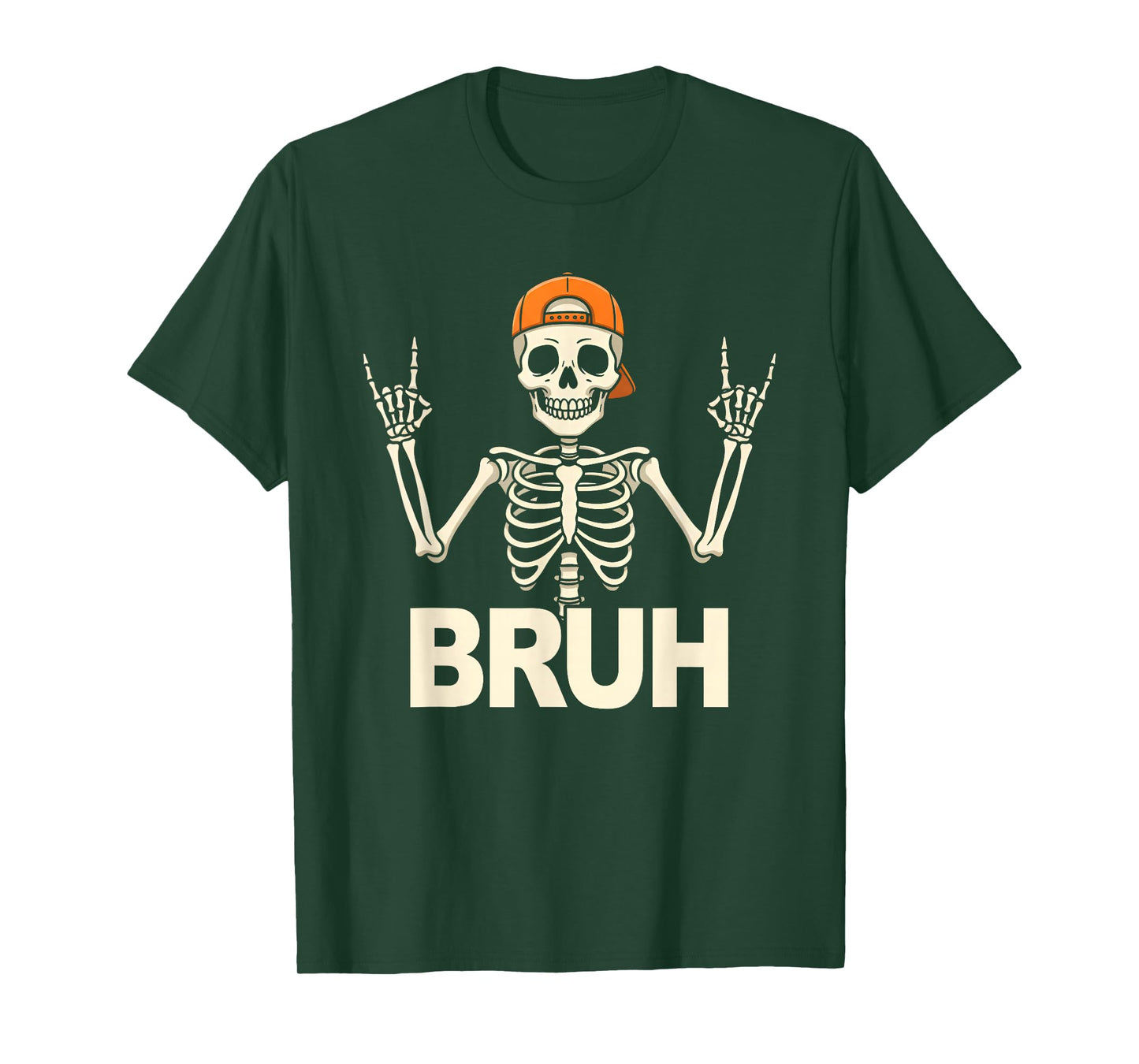 Halloween Bruh Skelton Rock Hand Funny Kids Boys Men Women T-Shirt