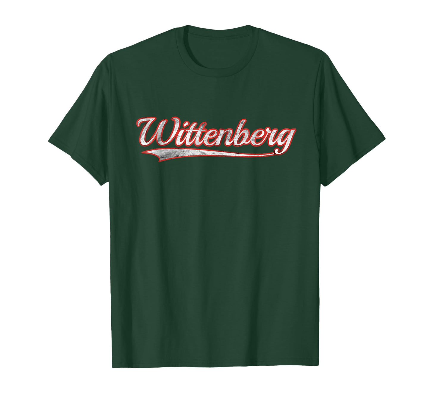 Wittenberg Vintage Varsity Distressed Throwback Style T-Shirt