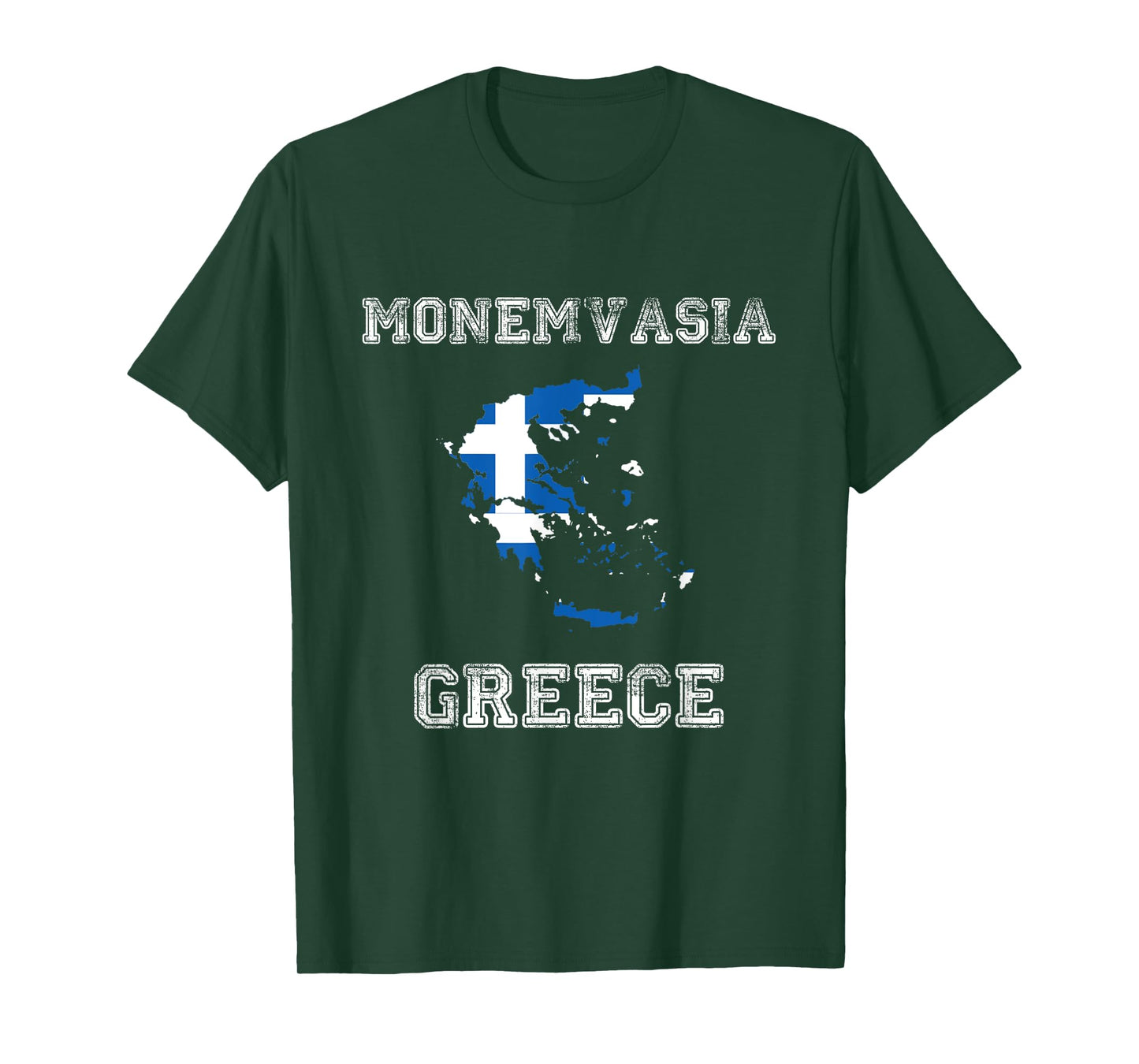 Retro Monemvasia Greece Distressed Greece Flag T-Shirt