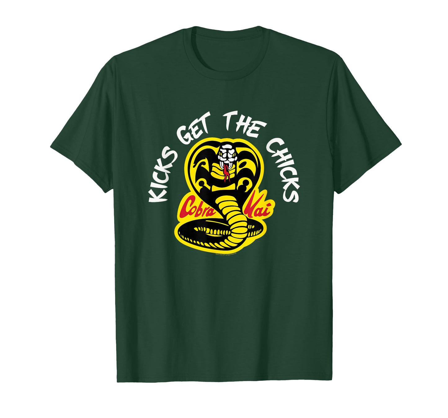 Cobra Kai Cobra Kicks Get the Chicks Unisex-Adults Black T-Shirt