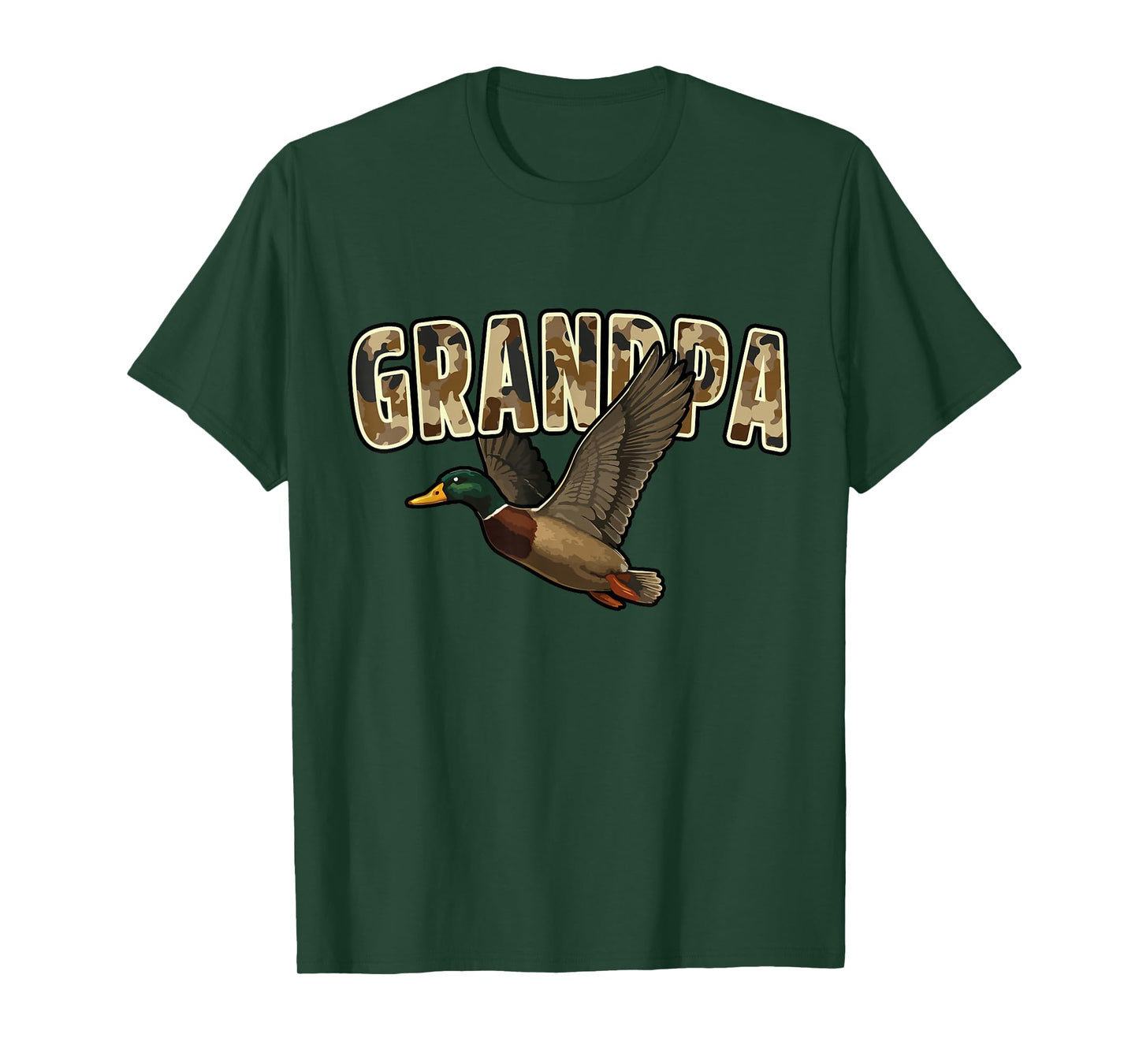 Camouflage Vintage Mallard Duck Retro Camo Hunting Grandpa T-Shirt
