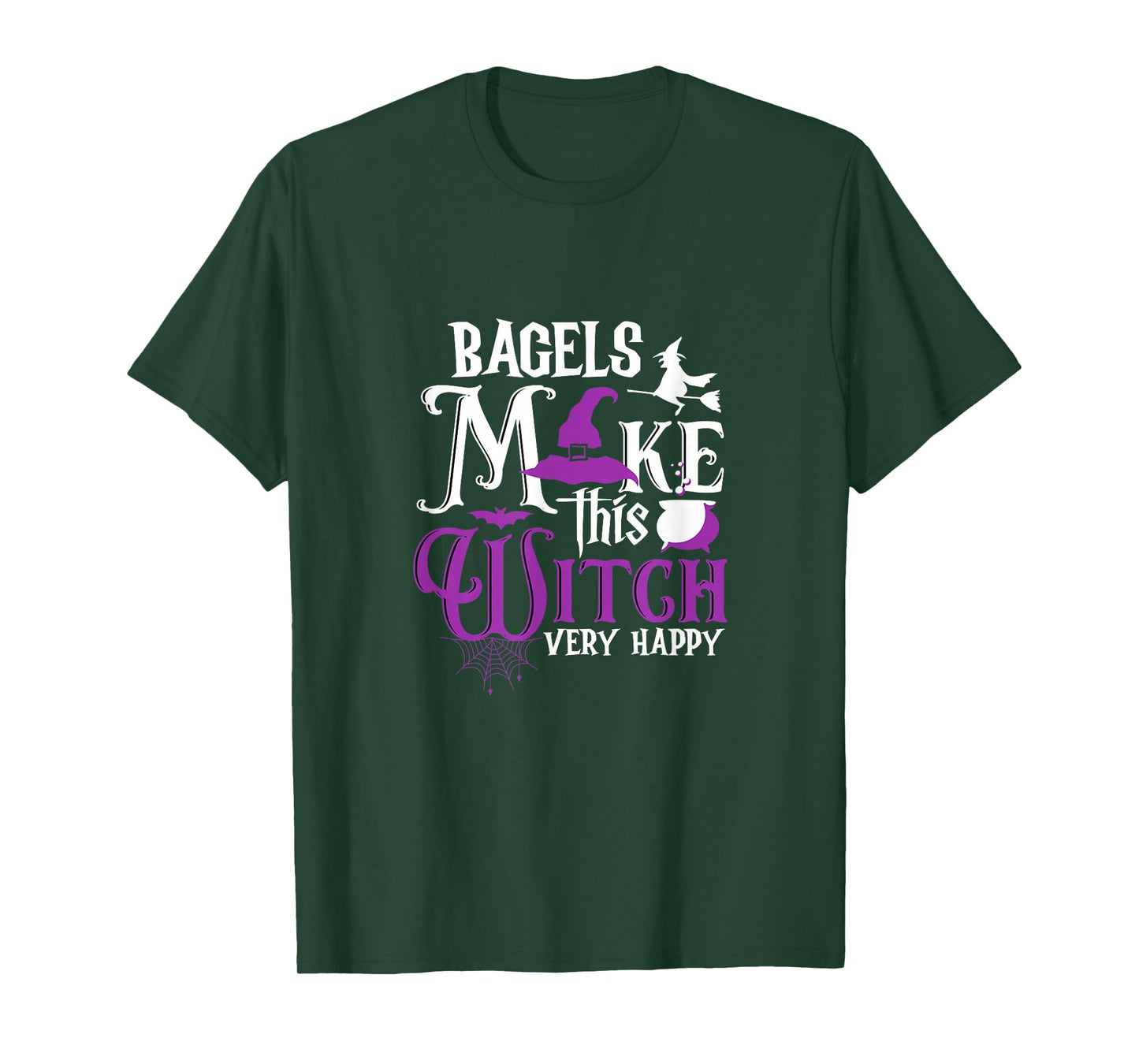 Funny Witch Bagels Lover Foodie Halloween Humor T-Shirt