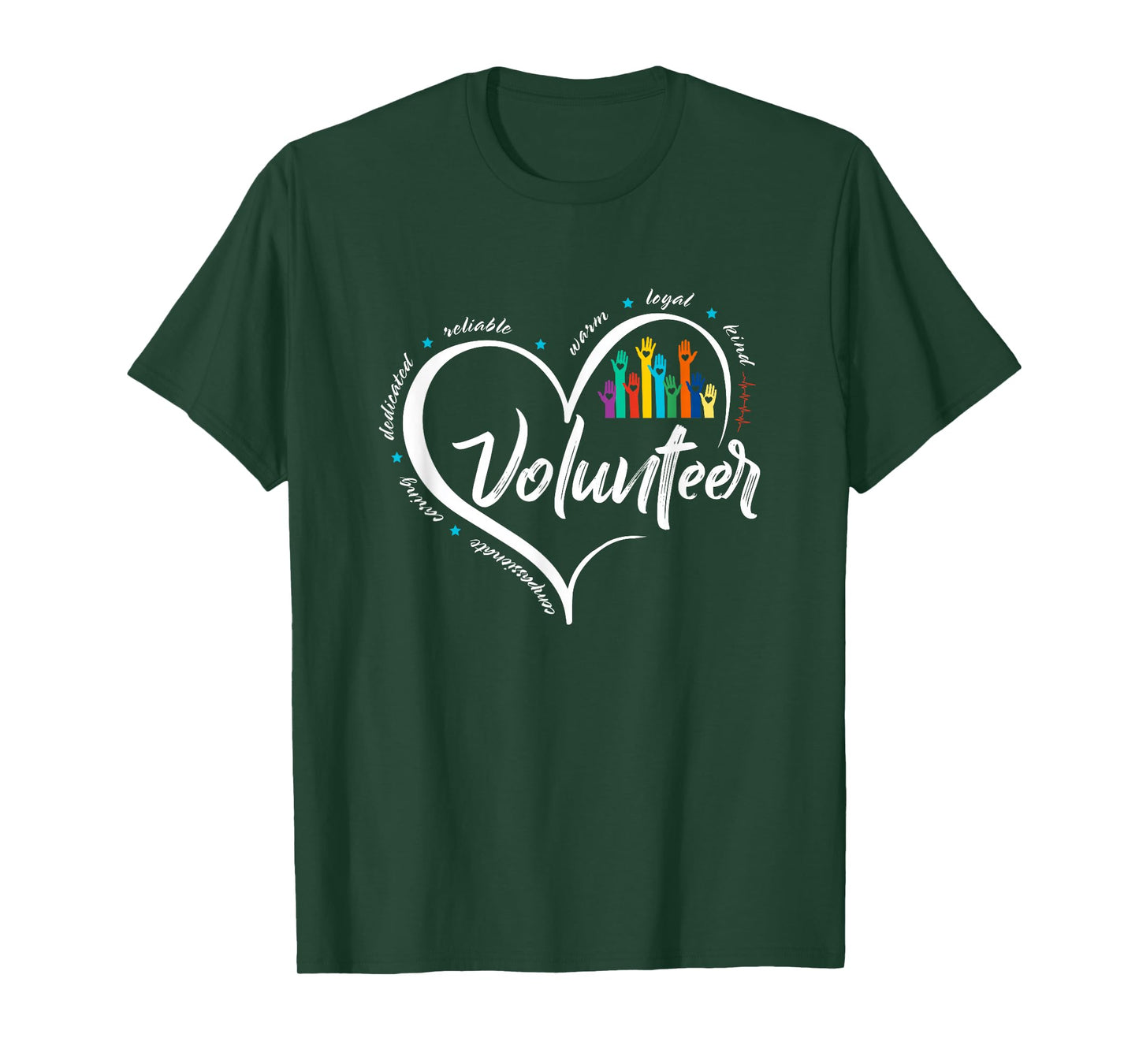 Funny Volunteer Heart Back To School Art Vintage T-Shirt