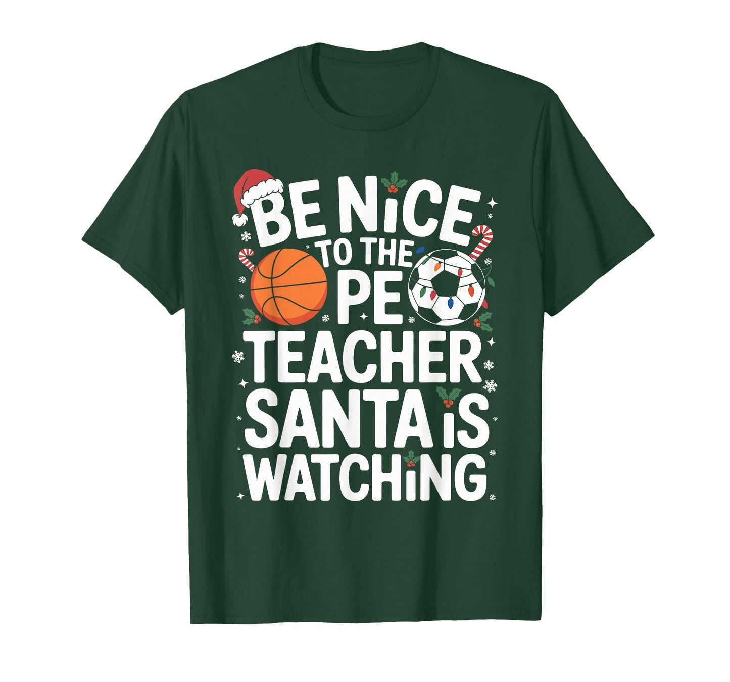 Funny PE Teacher Christmas Physical Education Xmas T-Shirt
