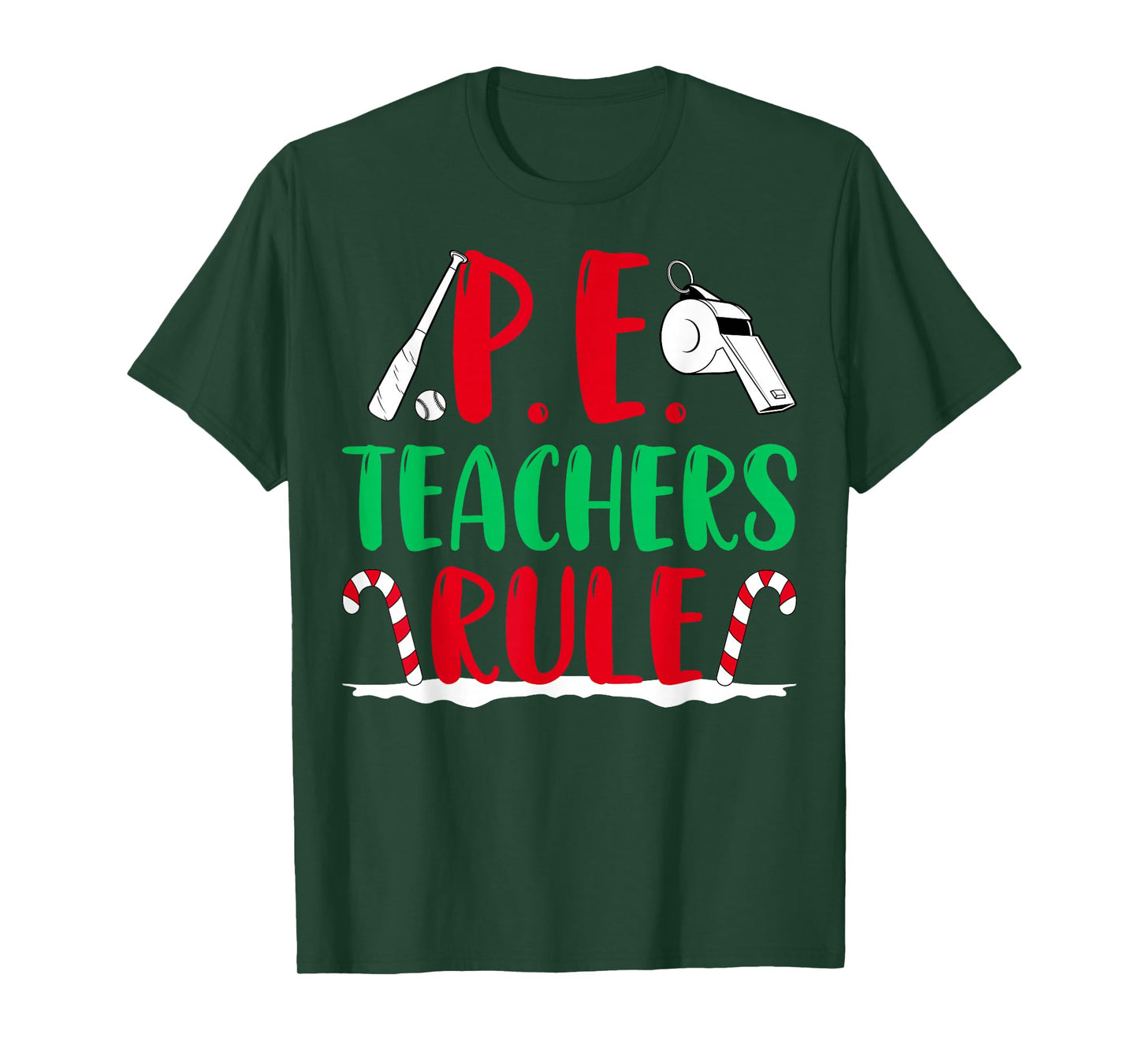 PE Teacher Rule Gym Physical Education Christmas T-Shirt