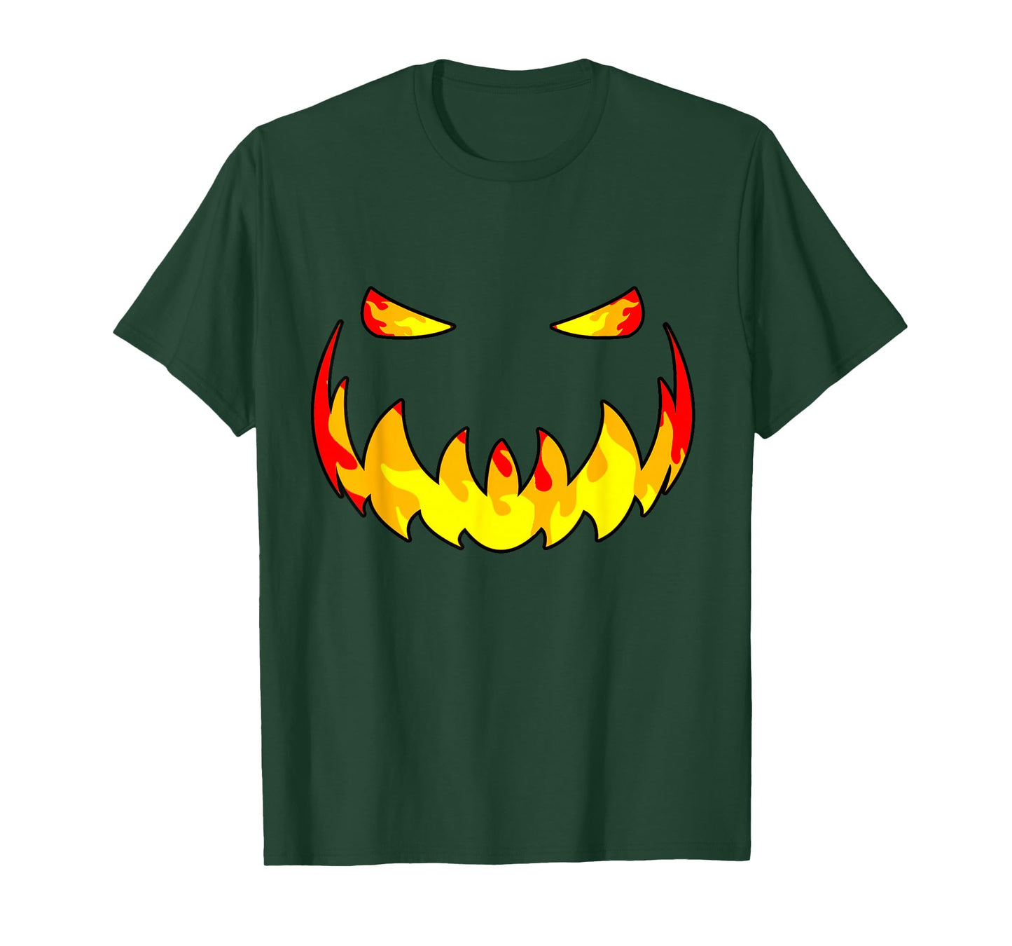 Fire Face Pumpkin Jack O Lantern Halloween Men Boys Kids T-Shirt