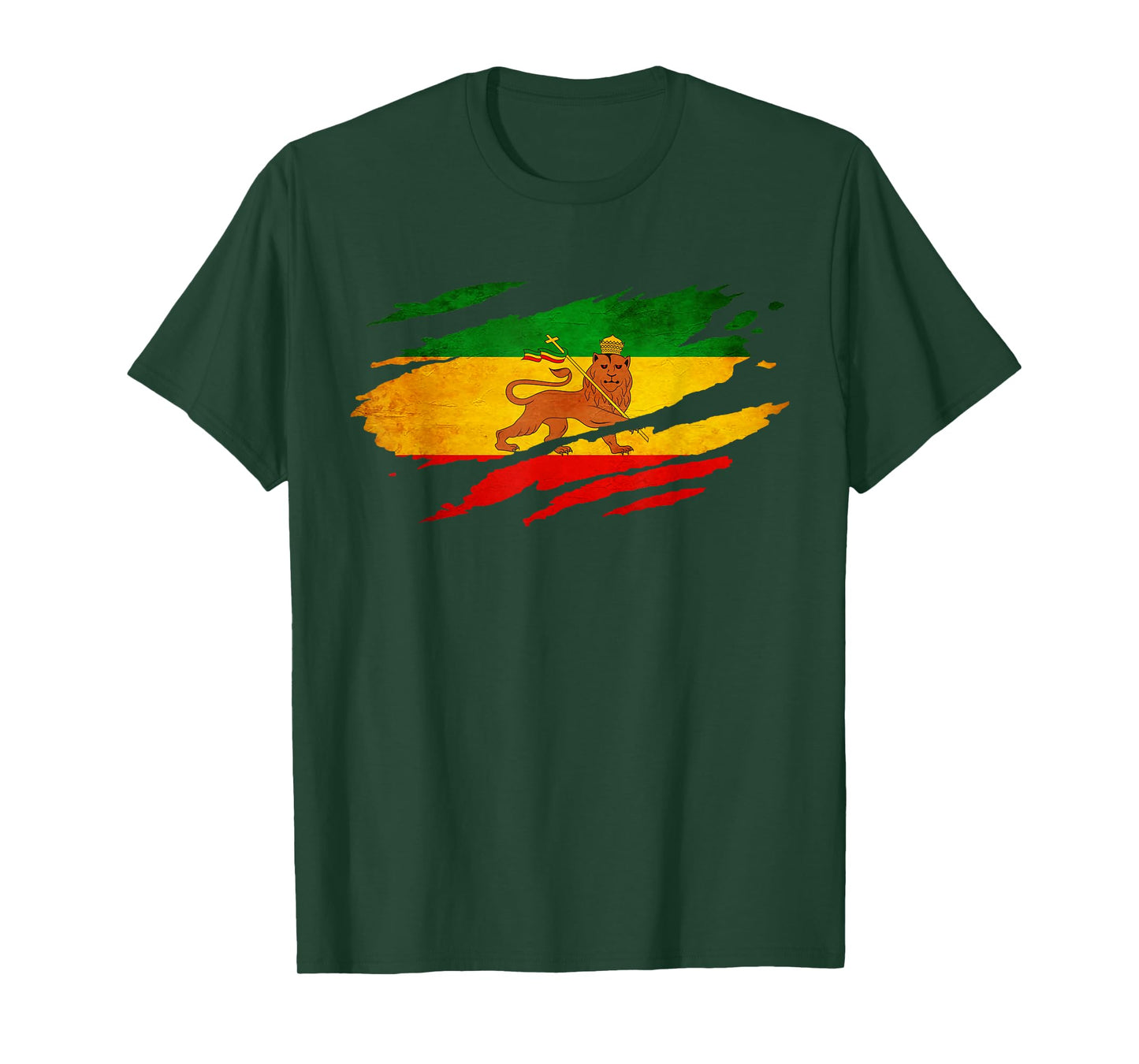Vintage Old Ethiopia Flag shirt Lion Judah Rasta Reggae T-Shirt