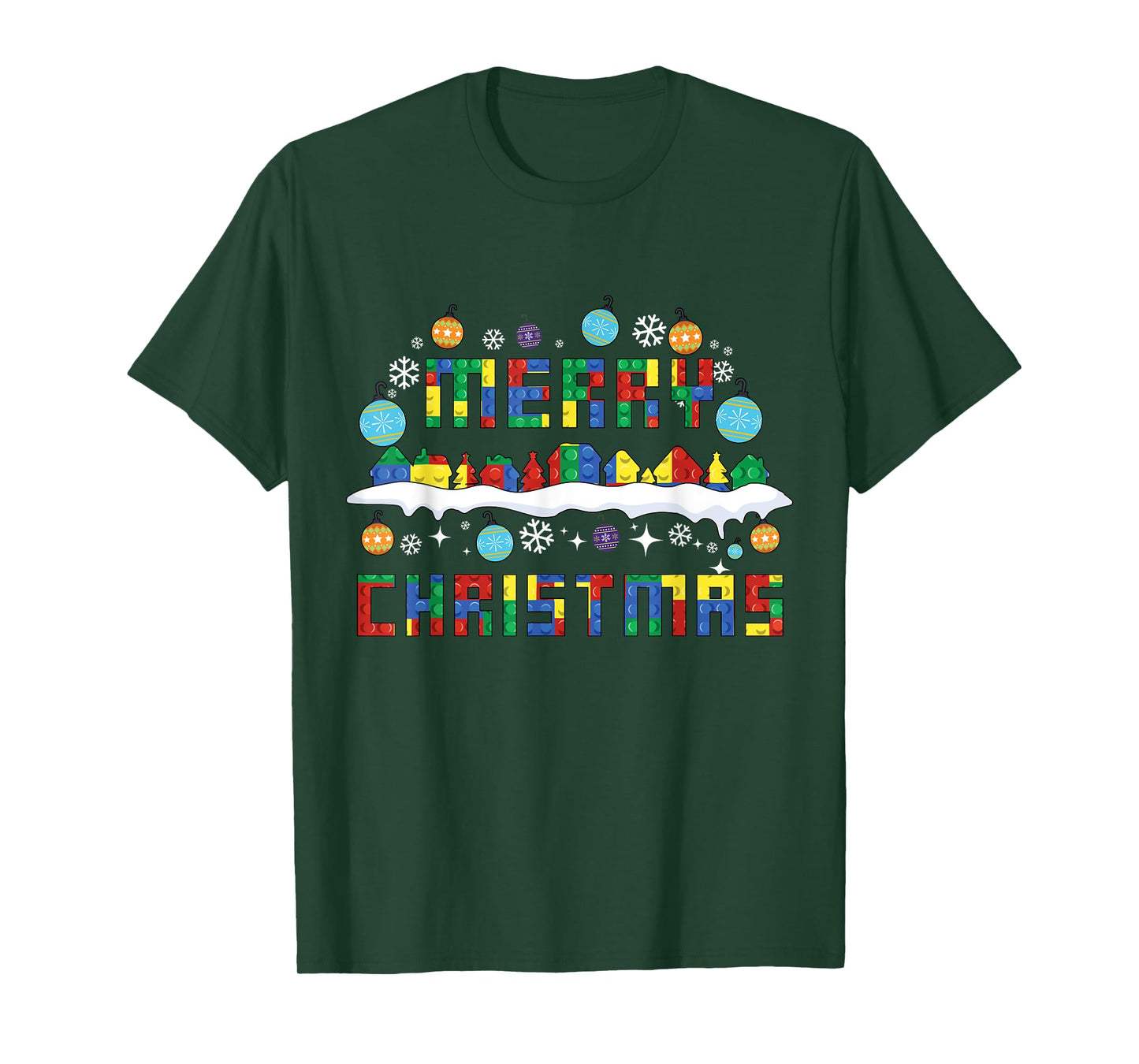 Merry Christmas Block Building Brick Builder Master Builder T-Shirt