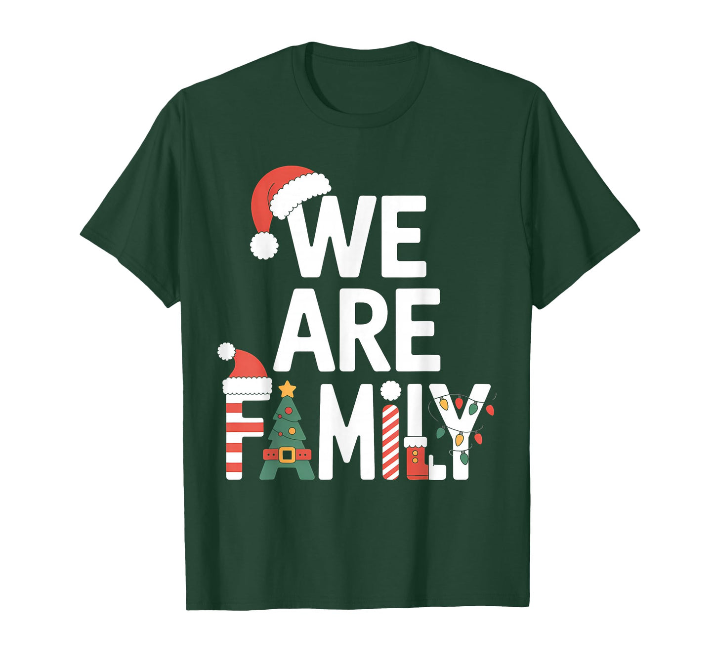 We are Family Christmas Pajamas Matching Xmas T-Shirt