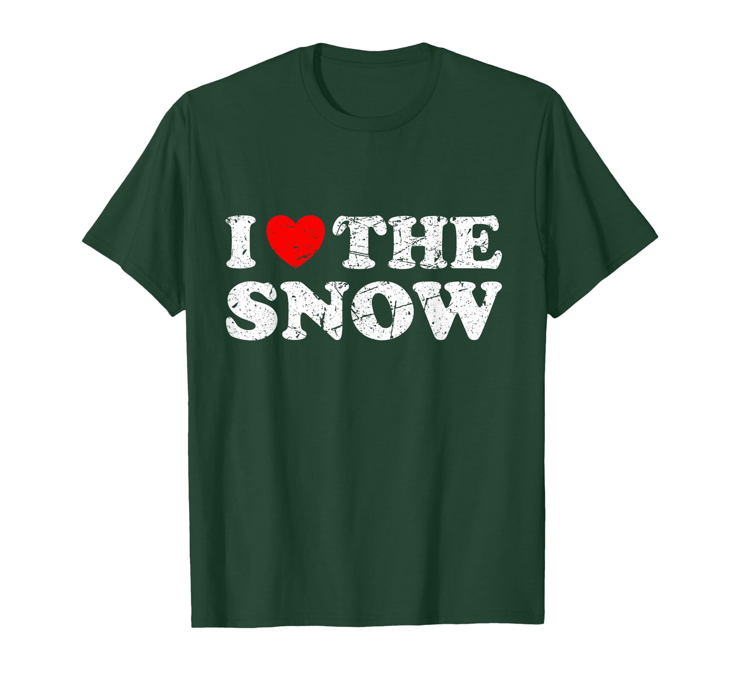 Distressed I Heart The Snow I Love The Snow T-Shirt