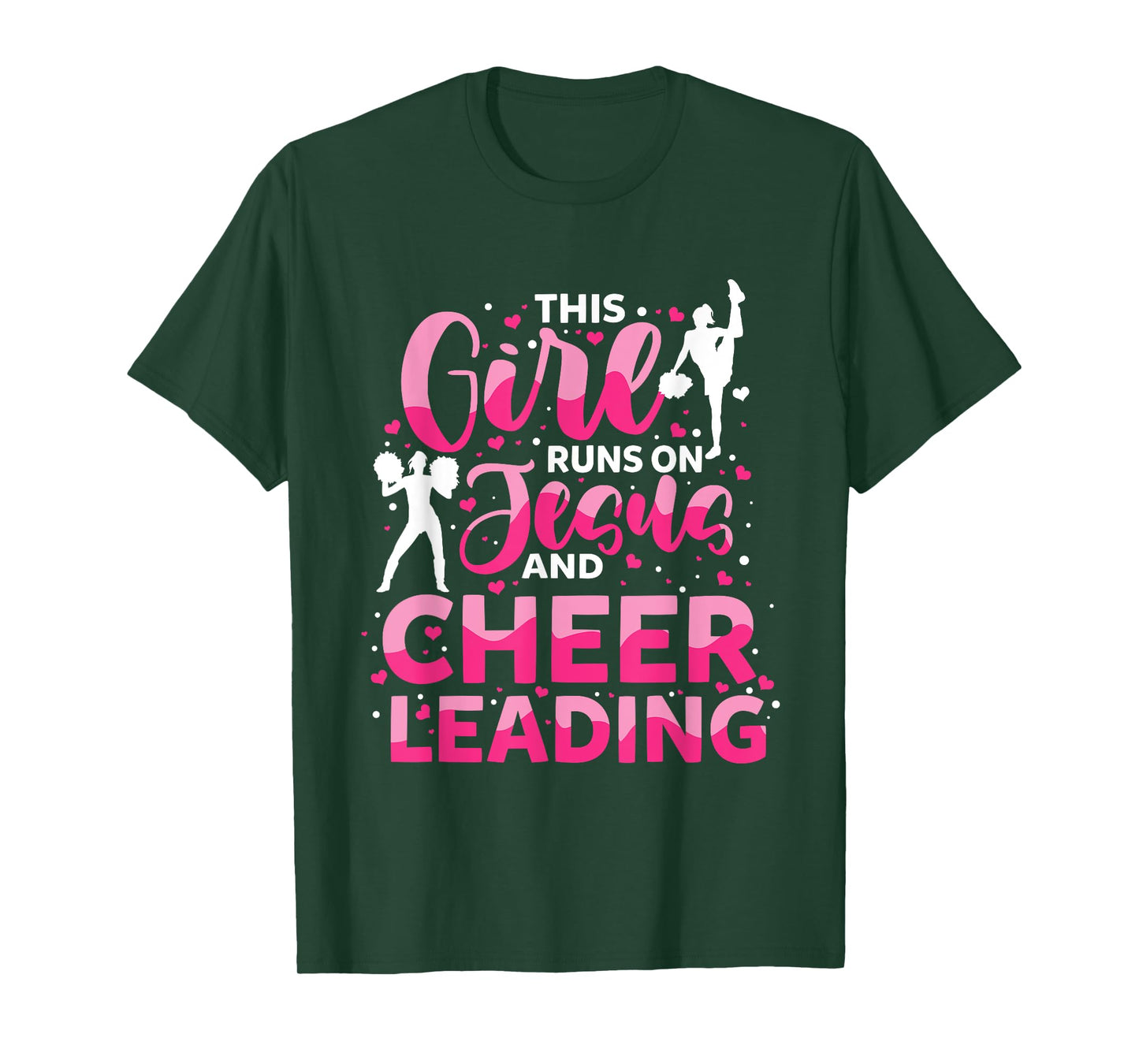 this girl runs on jesus and cheerleading T-Shirt