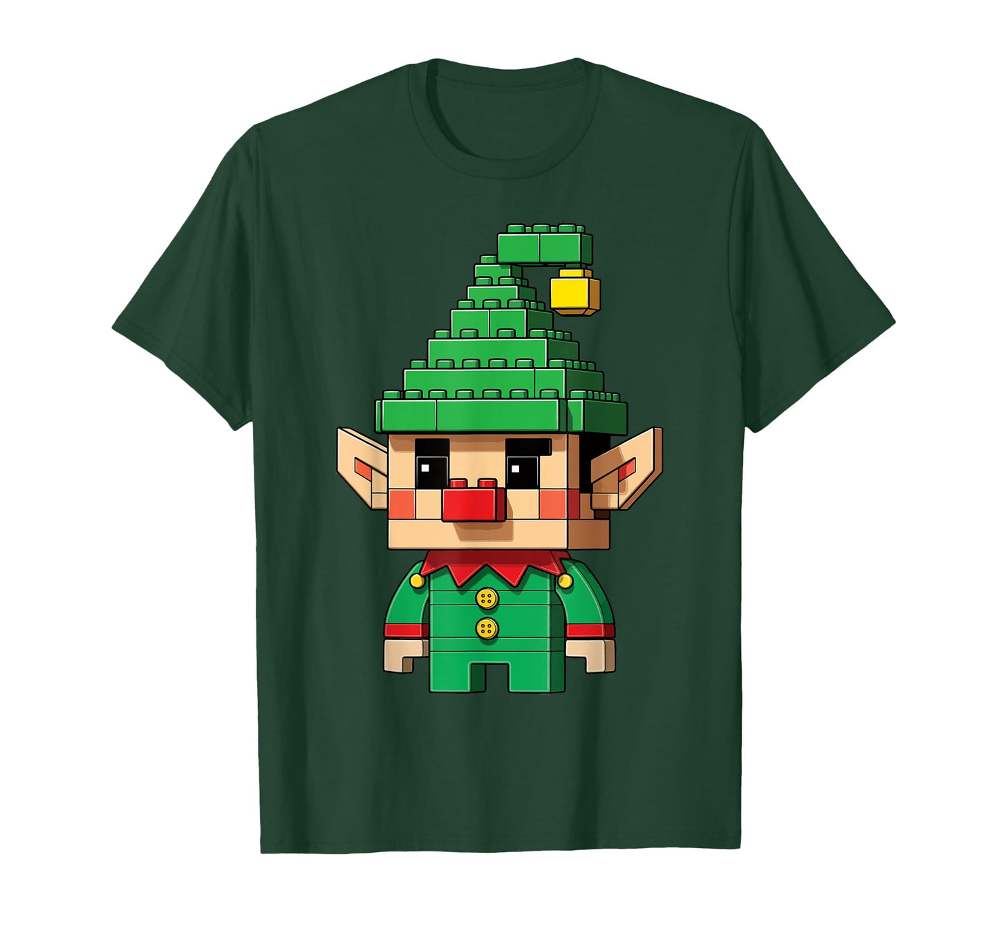 Christmas Elf Block Building Builder Brick Master Builder T-Shirt