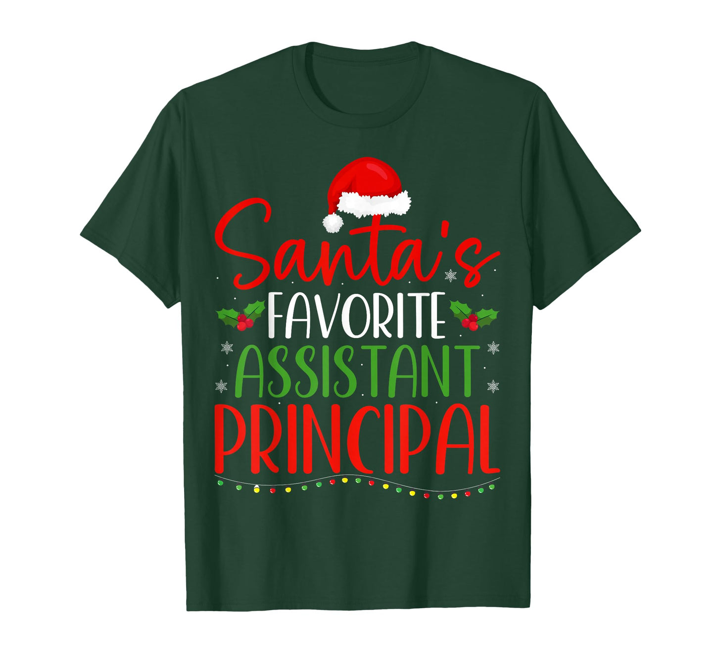 Santa’s Favorite Assistant Principal School Staff Christmas T-Shirt
