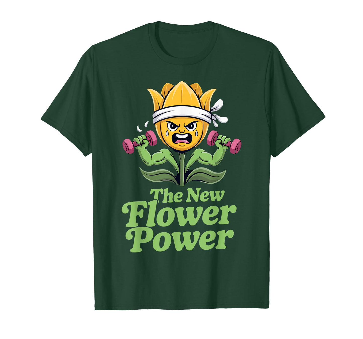 The New Flower Power Funny Plant Gym Workout T-Shirt