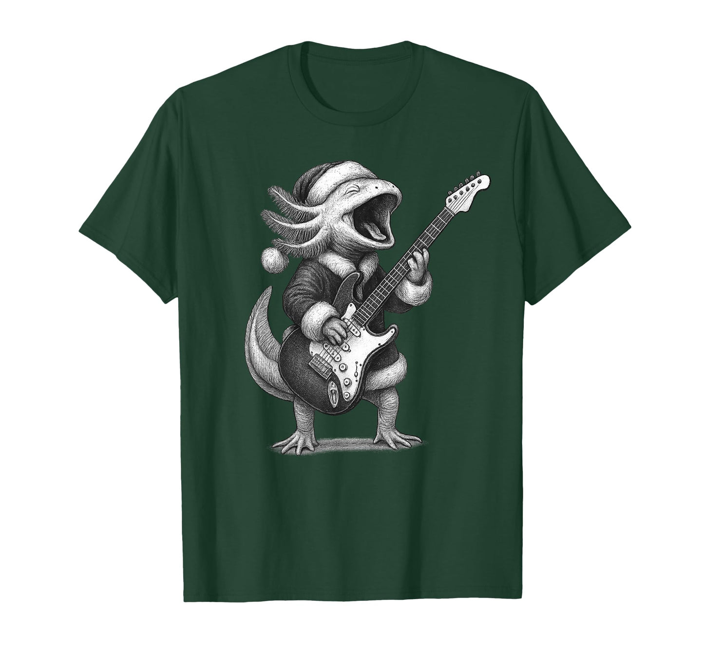 Axolotl Playing Guitar Christmas Pet Lover T-Shirt