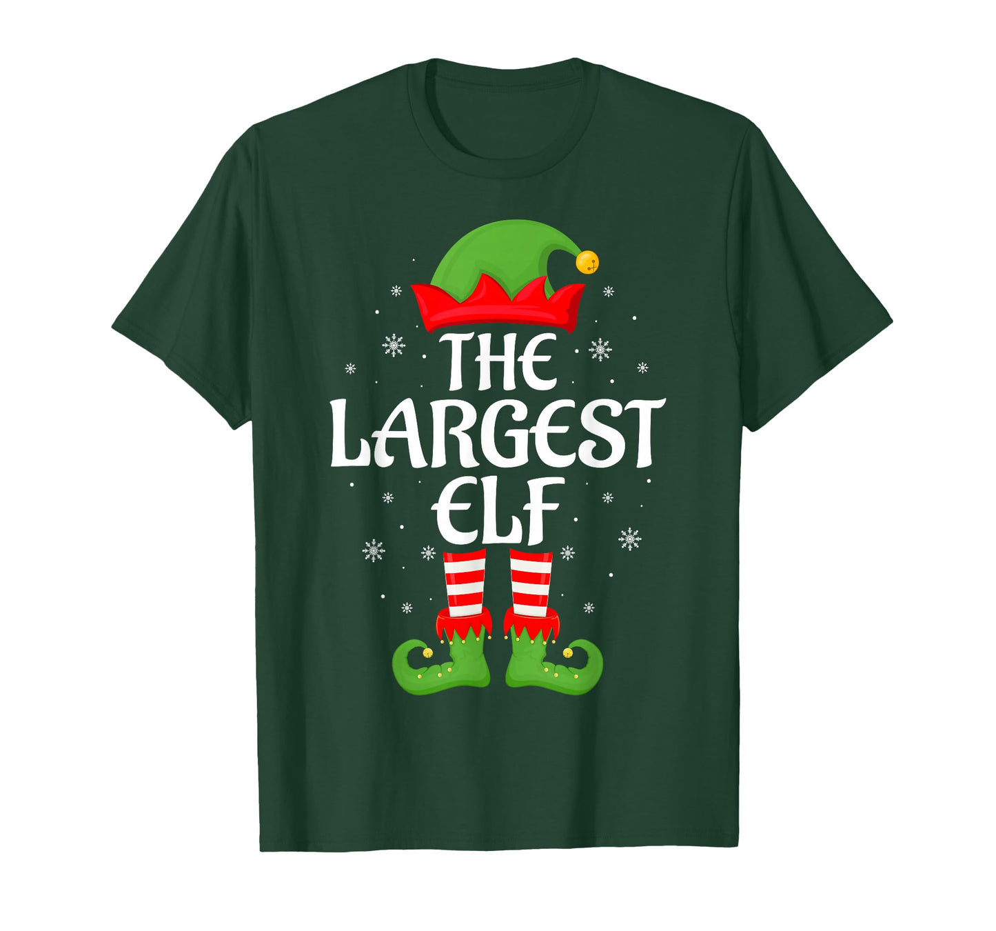 Largest Elf Xmas Family Matching Elf Squad Christmas T-Shirt