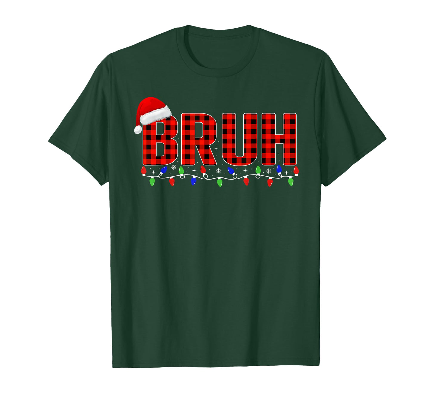 Christmas Bruh Plaid Teens Boys Men Kids Funny Xmas Pajamas T-Shirt