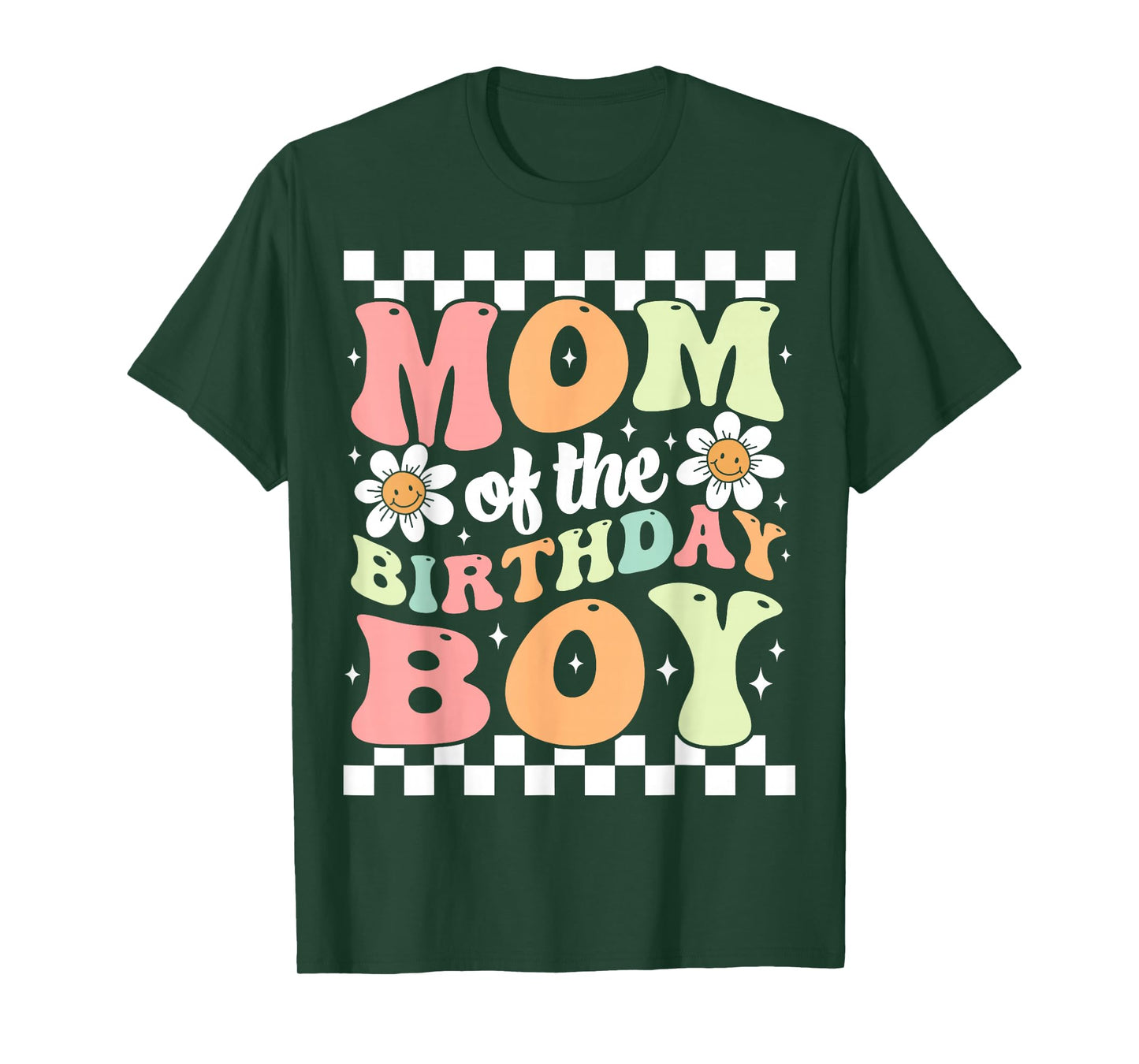 Mom of The Birthday Boy Cute Family Groovy Birthday Party T-Shirt