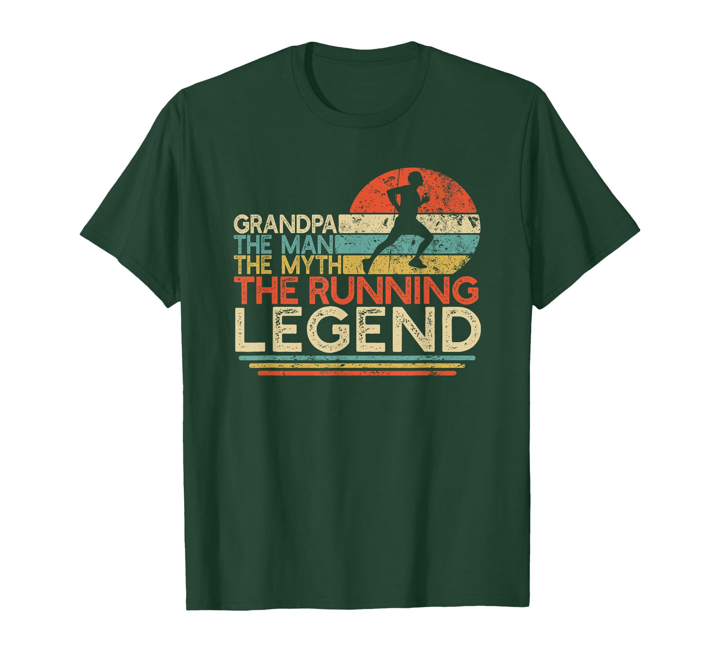 Vintage Running Grandpa Man Myth Legend Marathon Runner Gift T-Shirt