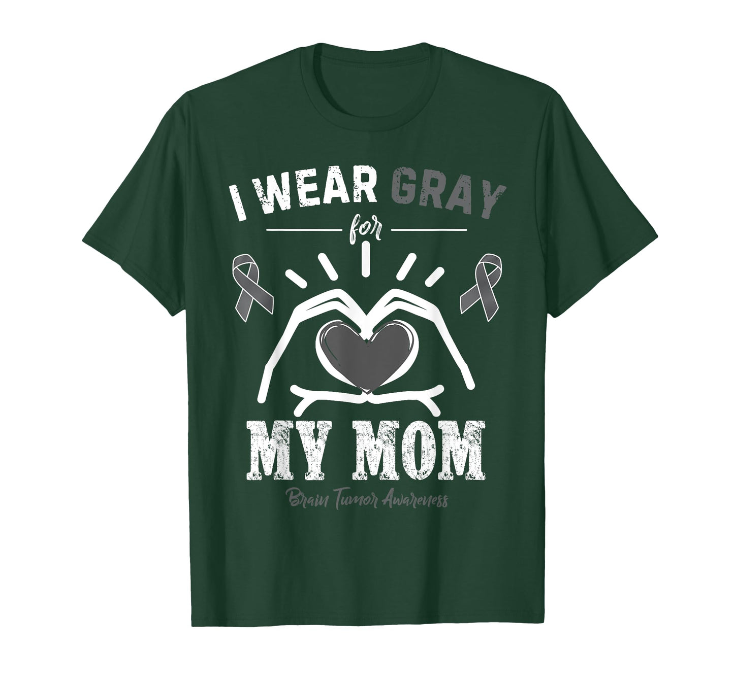I Wear Gray for my Mom Vintage Brain Tumor Awareness T-Shirt
