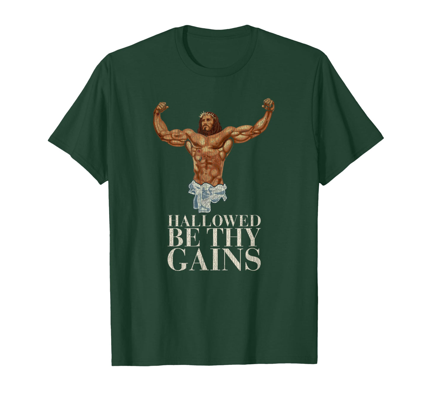 Vintage Hallowed Be Thy Gains Swole Jesus Is Your Homie T-Shirt