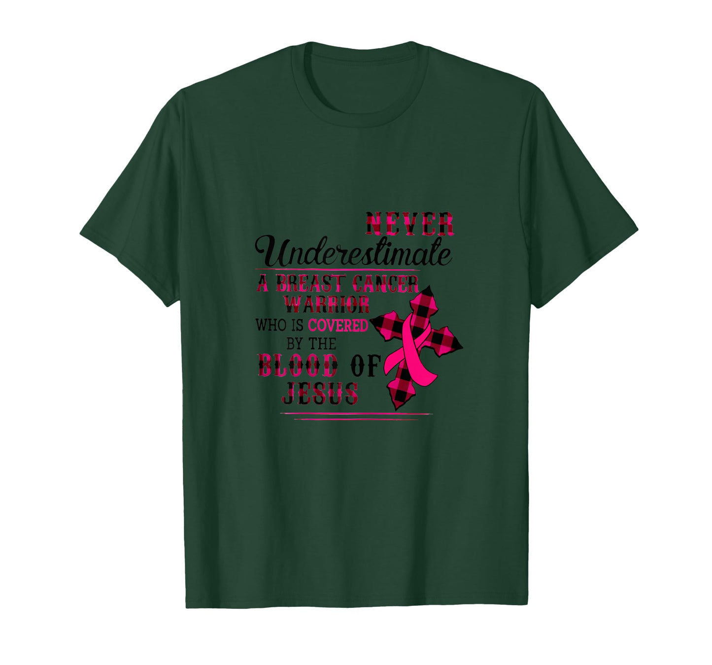 Womens Never Underestimate A Breast Cancer Warrior T-Shirt