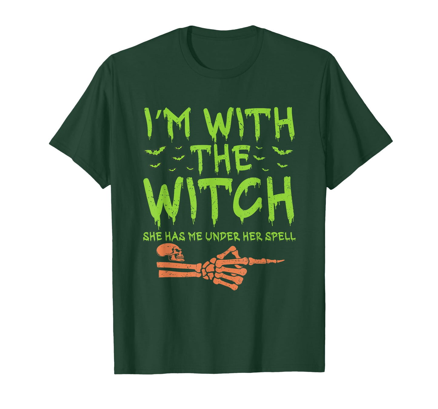 I'm with The Witch Funny Halloween Couple Costume Party T-Shirt
