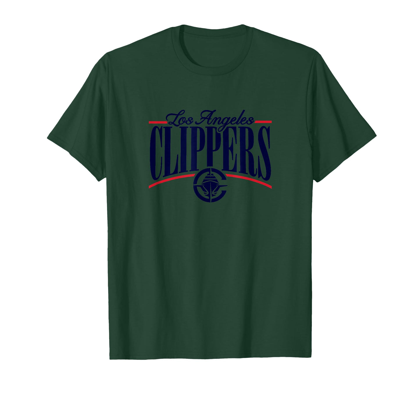 NBA - Los Angeles Clippers Logo Arch Red Blue And White T-Shirt