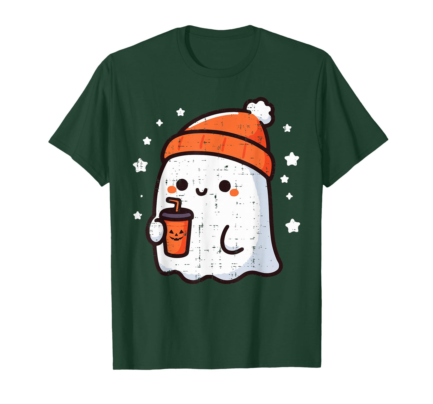 Halloween Ghost Beanie Coffee Cute Costume Men Women Kids T-Shirt
