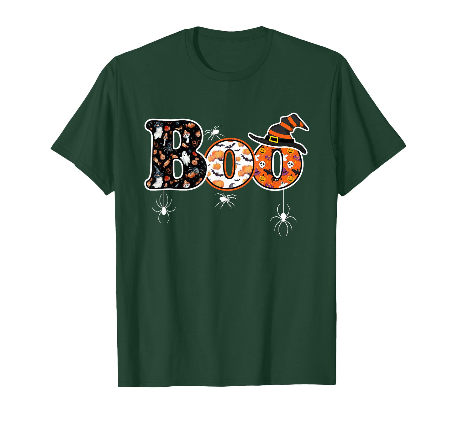 Funny Halloween Boo Owl with Witch Hat Spiders Boy Girl Kids T-Shirt