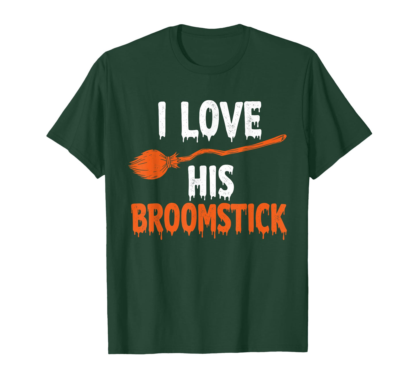 I Love His Broomstick I Love Her Matching Couples Halloween T-Shirt