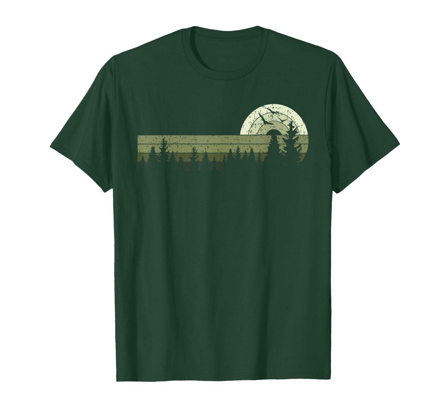 Retro Wildlife Trees Outdoors Nature Forest Vintage T-Shirt