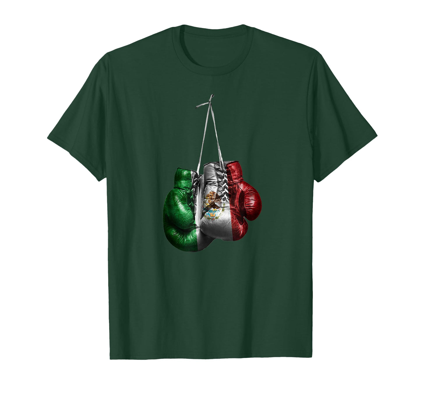 Boxing Gloves Tee - Mexico Vintage Flag T-Shirt for Women, Black, Small, Short Sleeve, Classic Fit, Cotton, Polyester