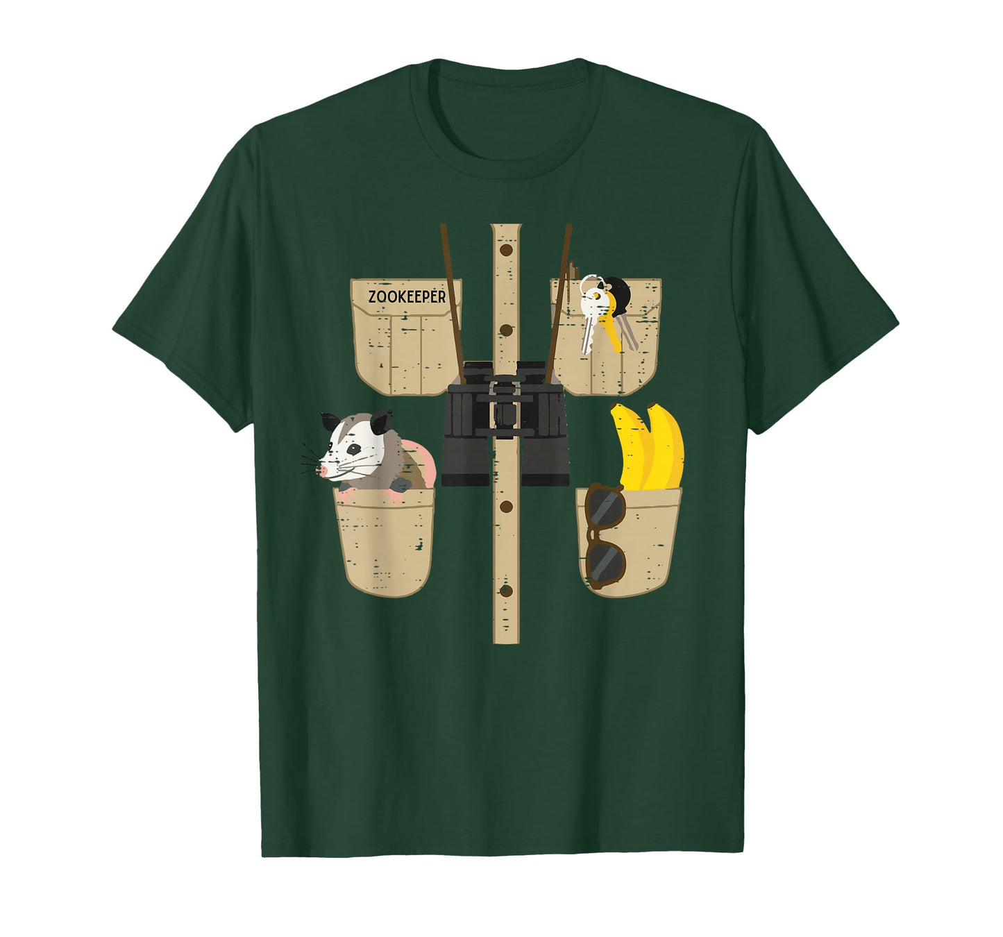 Halloween Zookeeper Possum Banana Costume Men Women Kids T-Shirt