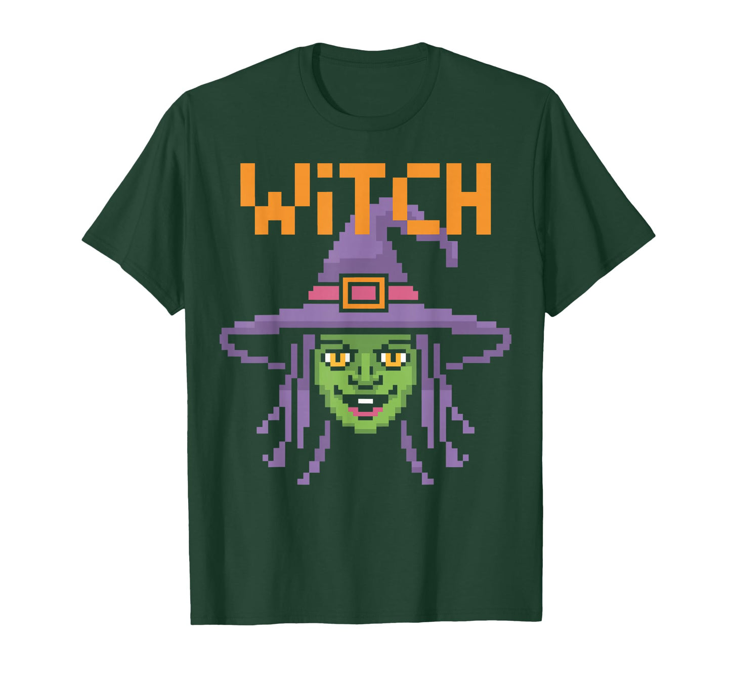 Witch – Retro Halloween Pixel Arcade Style T-Shirt