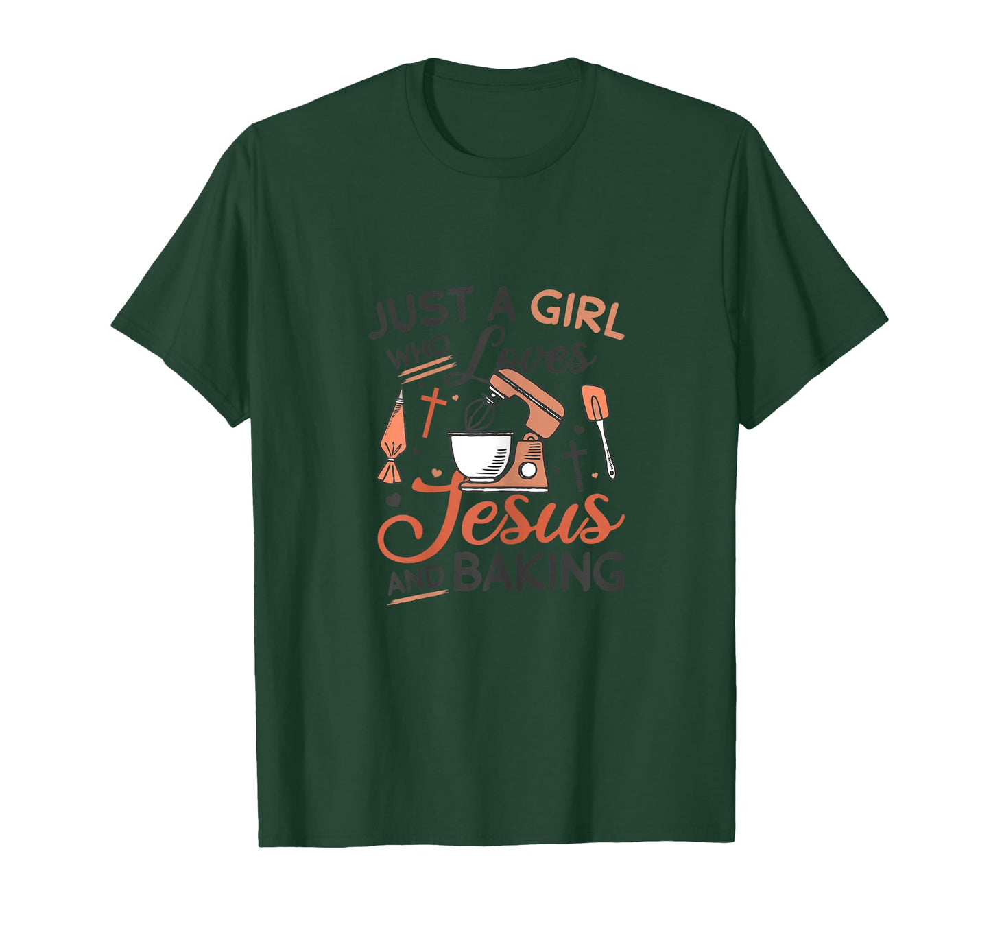 Just A Girl Who Loves Jesus And Baking Religious Back T-Shirt